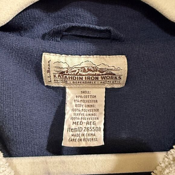 LL. Bean Men's Large Jacket Fleece Lined Full Zip Workwear Rugged Katahdin Blue - Picture 2 of 7